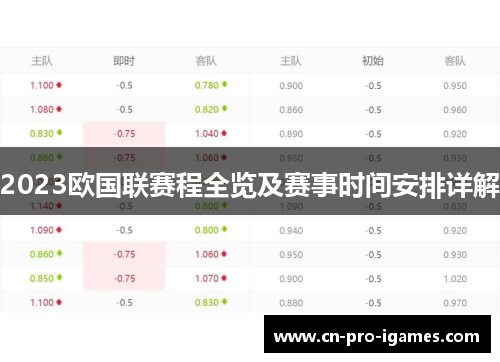 2023欧国联赛程全览及赛事时间安排详解